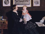 Sir John Everett Millais Mrs James Wyatt Jr and her Daughter Sarah oil painting artist